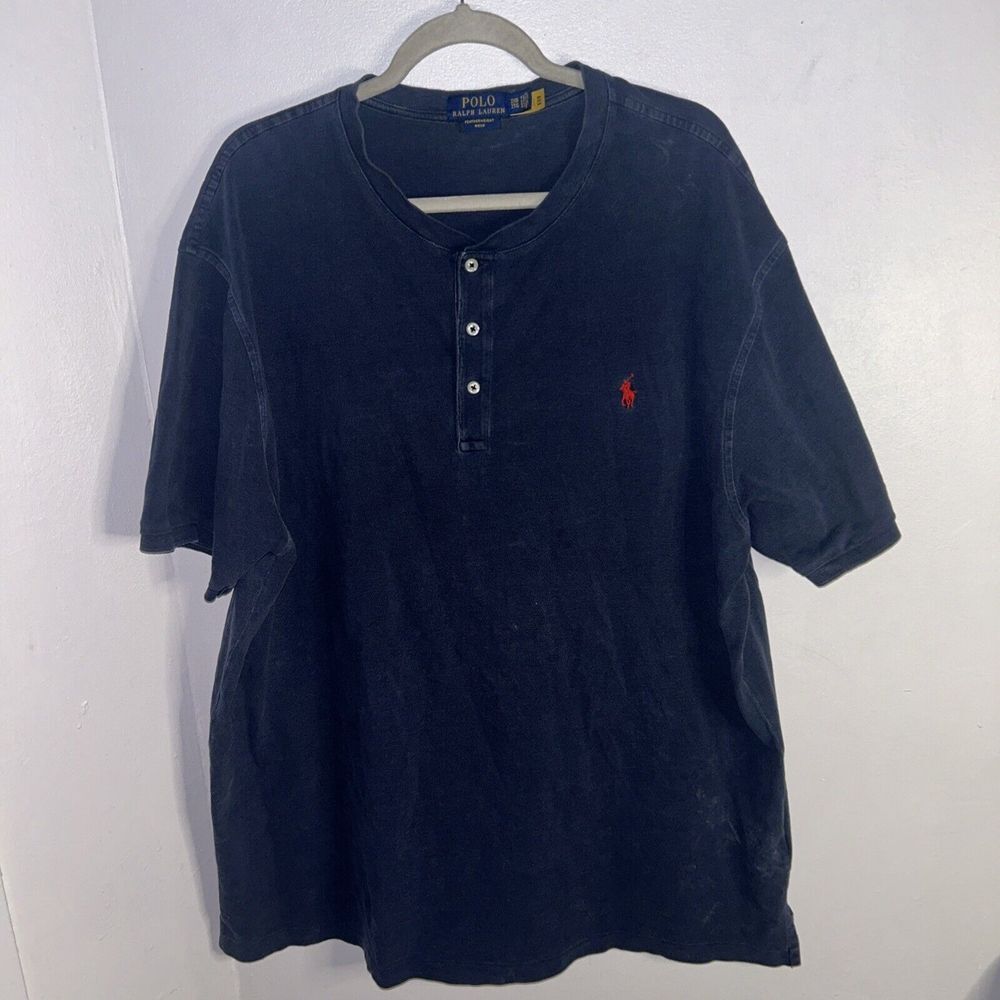 Polo Ralph Lauren Mens Blue Stonewash ‎ Featherweight Mesh Polo Shirt 2XL